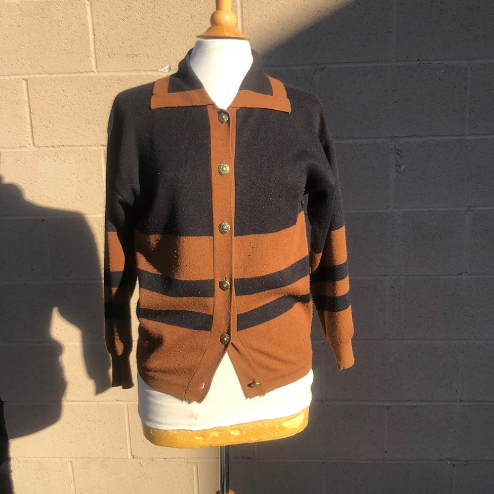 Vintage brown and black cardigan